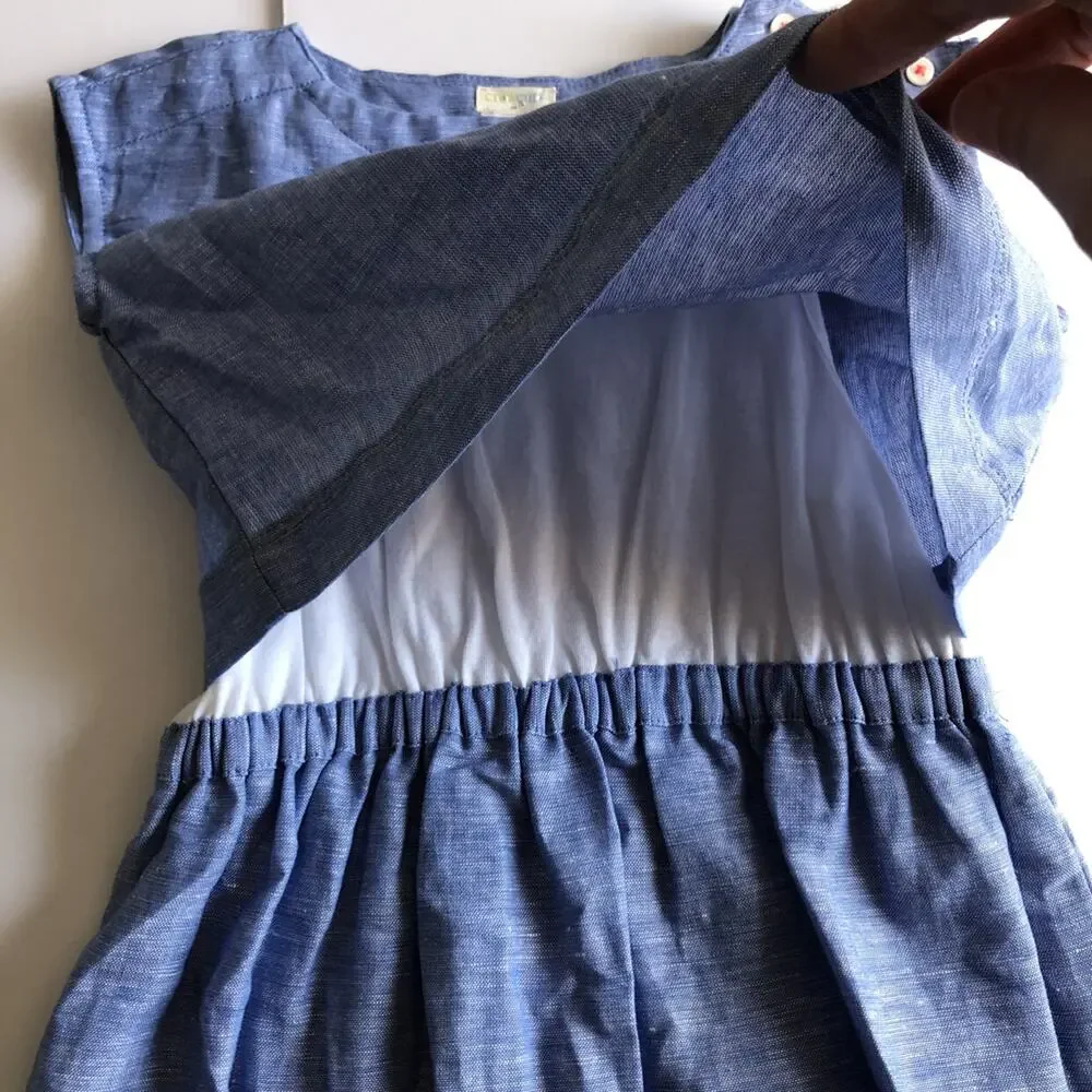 Crewcuts Layered Chambray Swing Dress Size 5